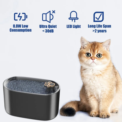 Quiet, Efficient Pet Water Fountain with LED Lights and 3-Liter Capacity for Cats and Dogs