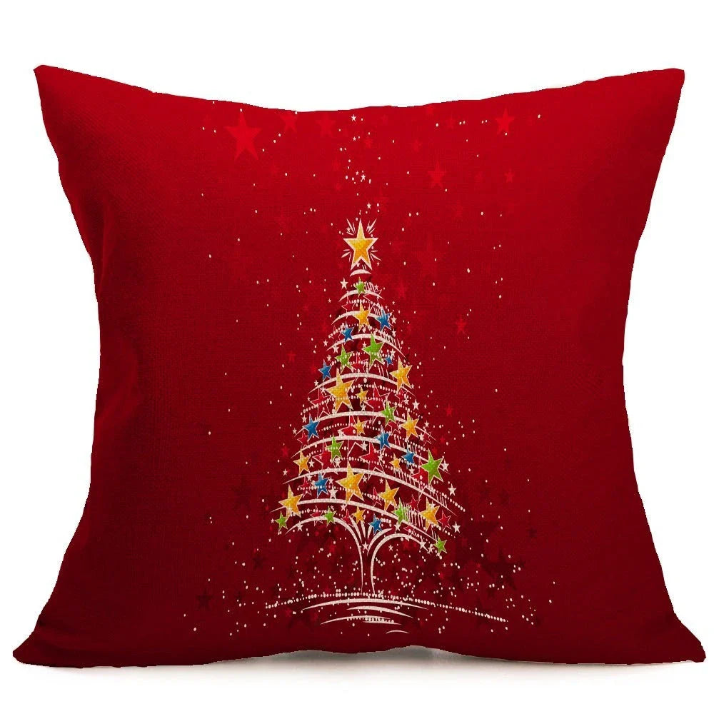 Cozy Christmas throw pillow with a festive pattern, perfect for adding holiday cheer to any living space.