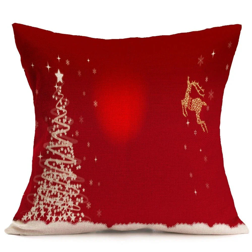 Cozy Christmas throw pillow with a festive pattern, perfect for adding holiday cheer to any living space.