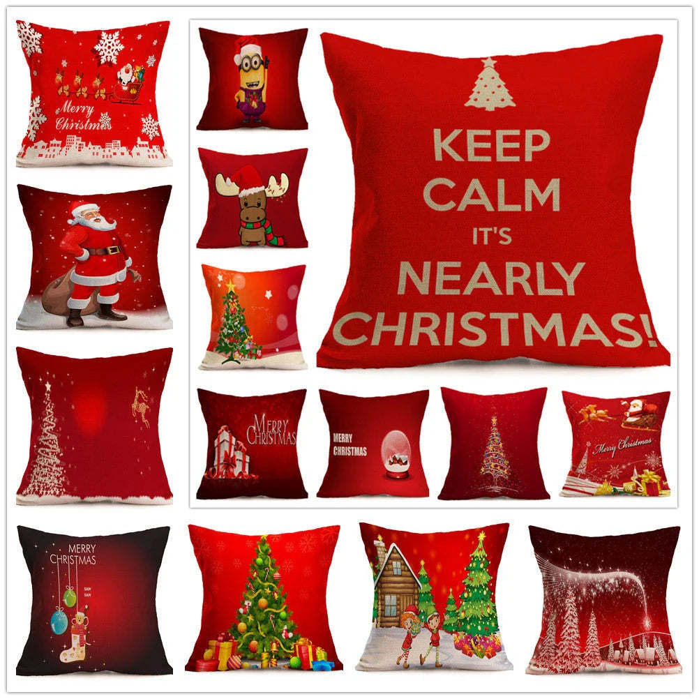 Cozy Christmas throw pillow with a festive pattern, perfect for adding holiday cheer to any living space.