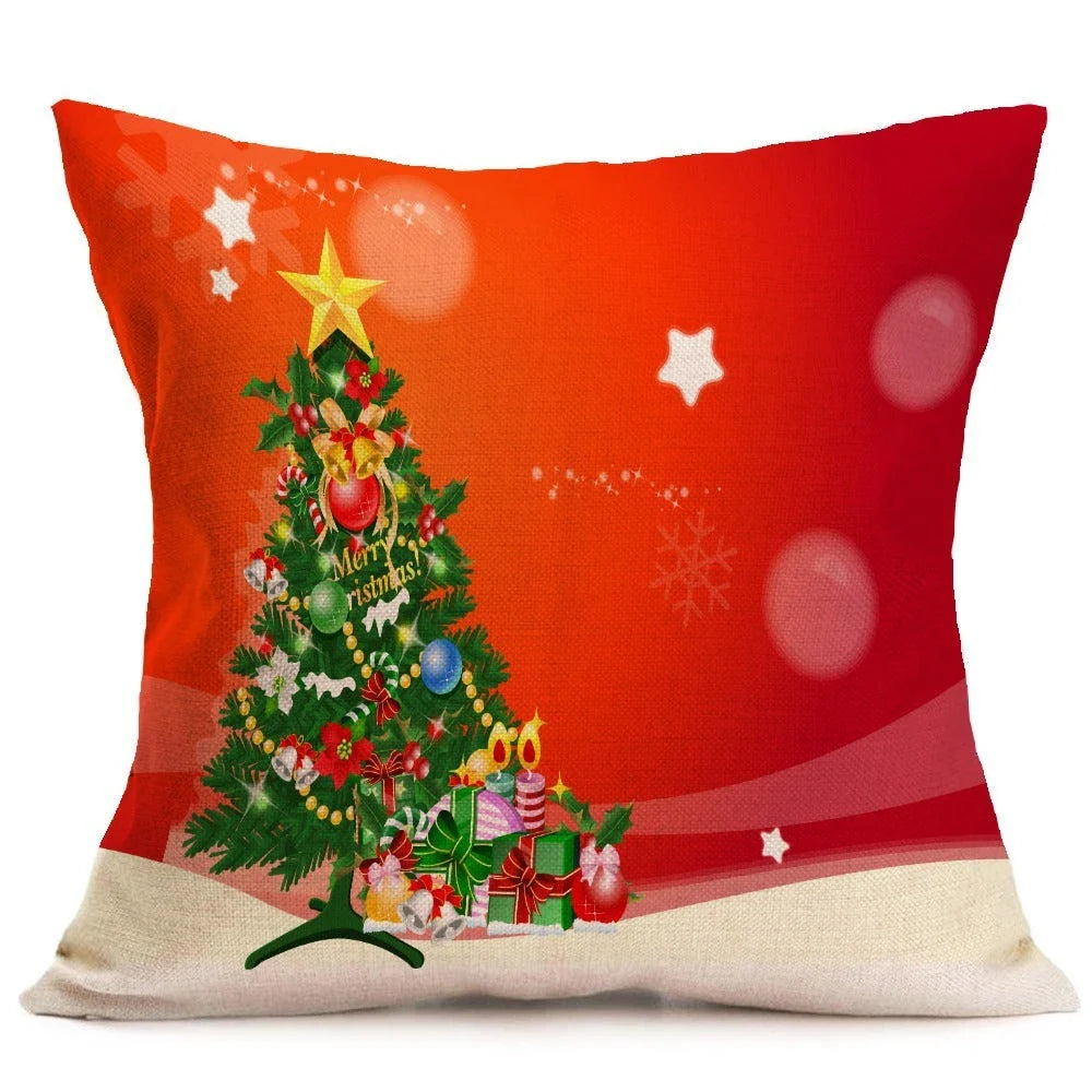 Cozy Christmas throw pillow with a festive pattern, perfect for adding holiday cheer to any living space.