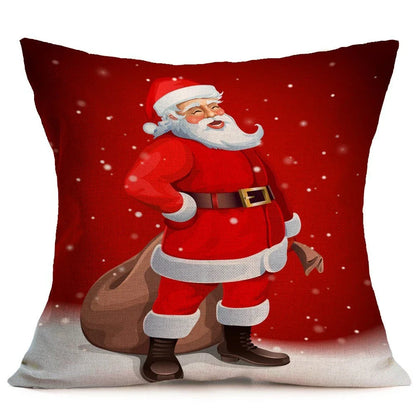 Cozy Christmas throw pillow with a festive pattern, perfect for adding holiday cheer to any living space.