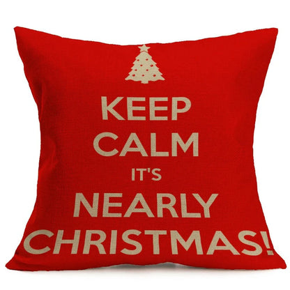 Cozy Christmas throw pillow with a festive pattern, perfect for adding holiday cheer to any living space.