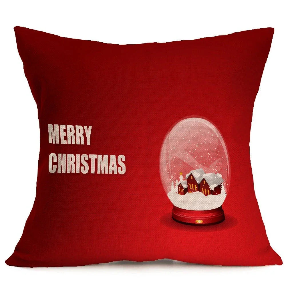 Cozy Christmas throw pillow with a festive pattern, perfect for adding holiday cheer to any living space.