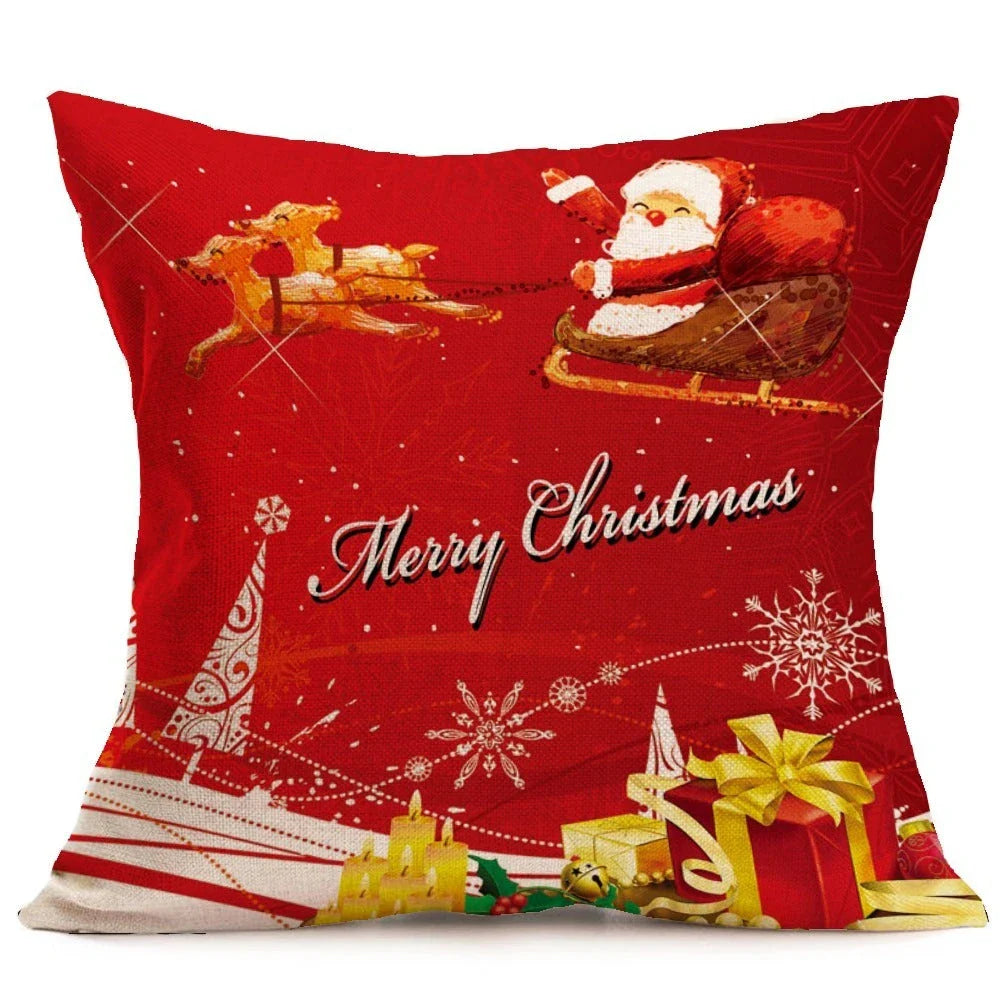 Cozy Christmas throw pillow with a festive pattern, perfect for adding holiday cheer to any living space.