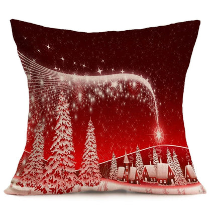 Cozy Christmas throw pillow with a festive pattern, perfect for adding holiday cheer to any living space.