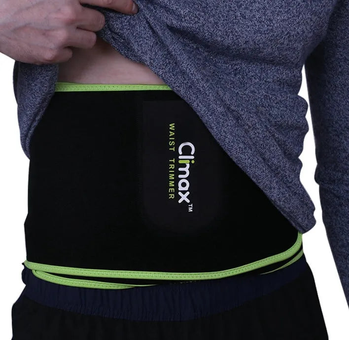 Black bodybuilding sweat support belt with green edge neoprene foam waist trainer free size 105cm