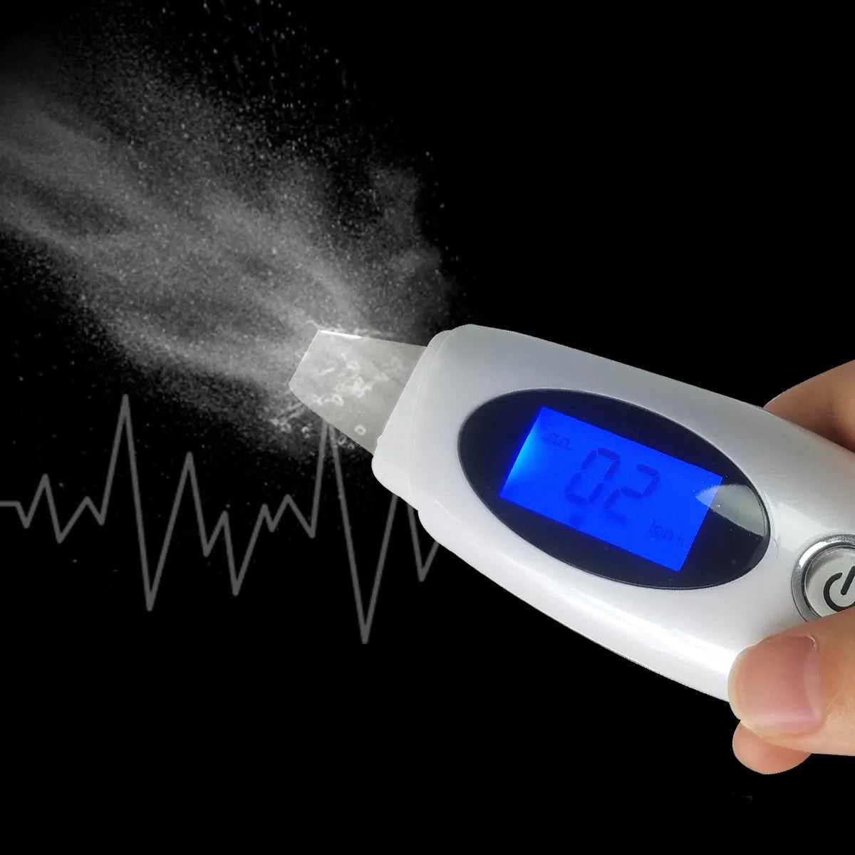 Ultrasonic beauty instrument star silver with adjustable vibration frequency and charging cable