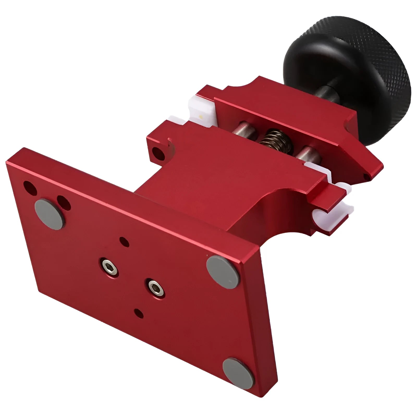 Red metal watch tube machine with 7 pusher punch bits in a stand