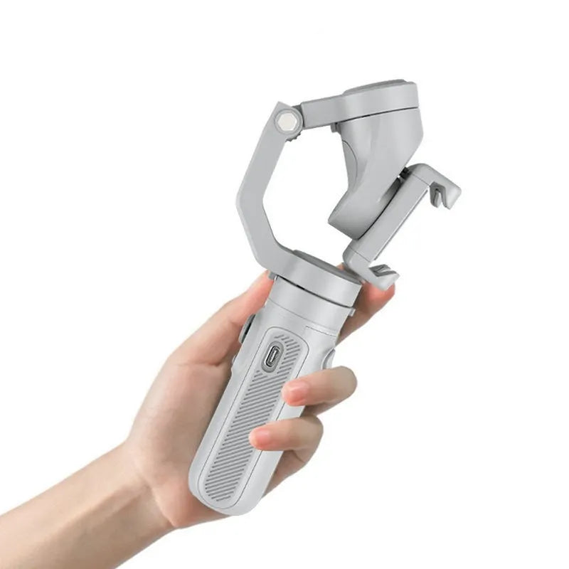 Mobile phone handheld Bluetooth stabiliser with three-axis anti-shaking head and built-in battery