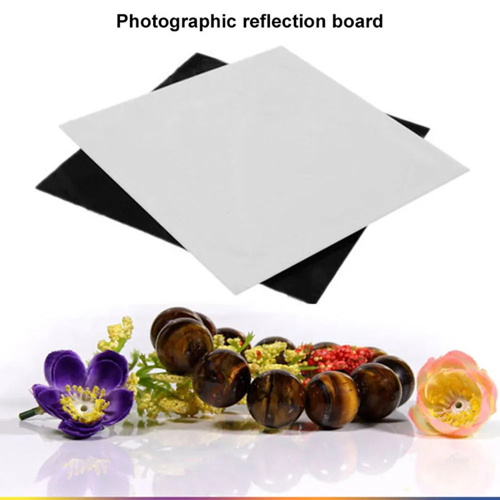 Black and white acrylic shooting reflection board for jewellery photography backgrounds