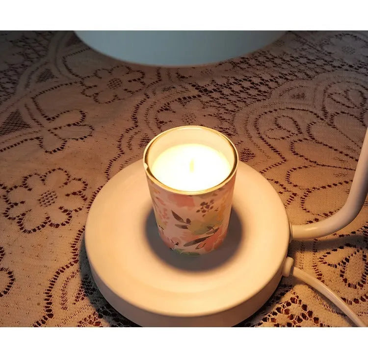 White European-style aromatherapy wax melting lamp with metal holder and dimmer switch