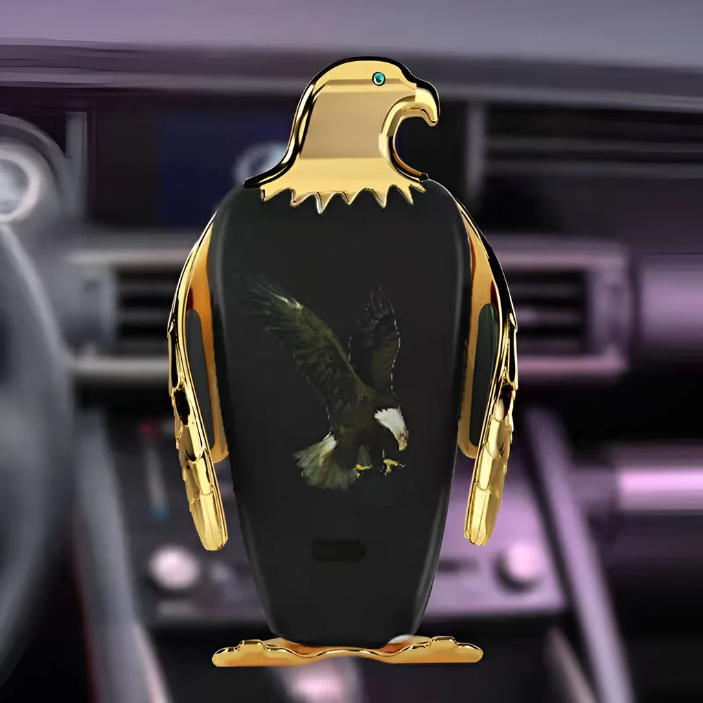 Car phone holder with wireless charging base and suction cup mount in multiple colour options
