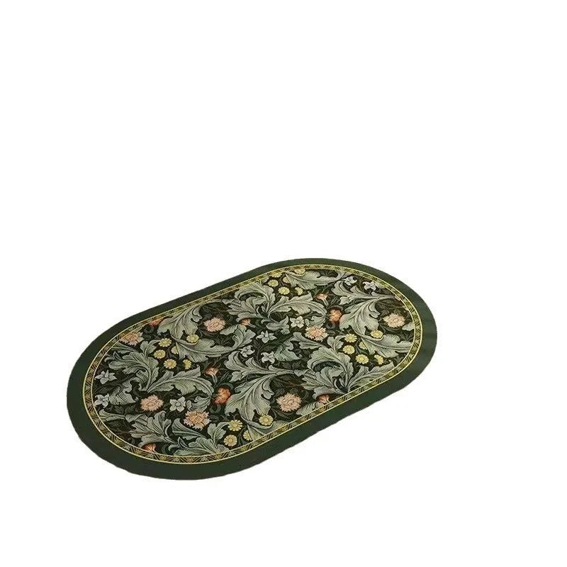 Non-slip quick-drying diatom oil floor mat, square printed bathroom mat in multiple sizes and designs