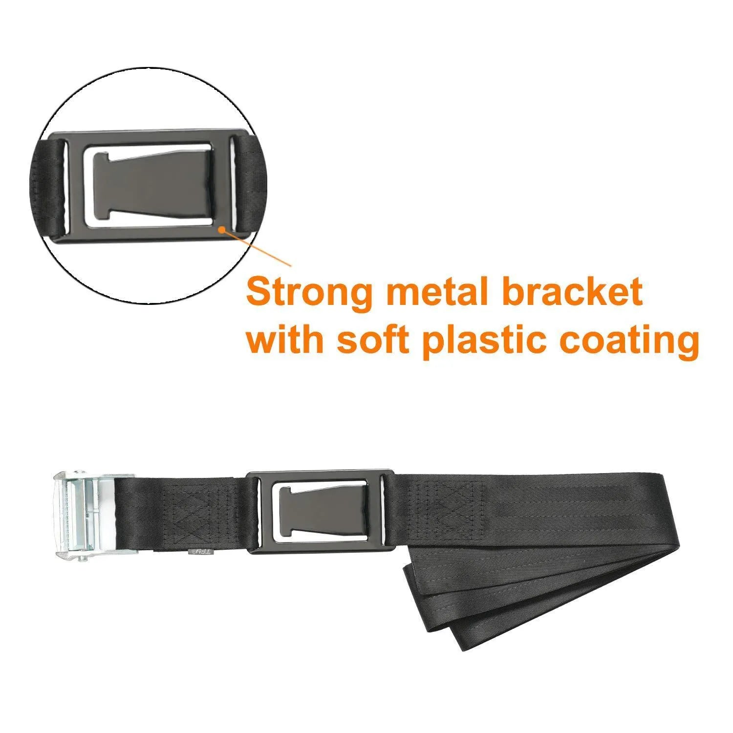 Pregnancy car seat belt adjuster shown in use, redirecting seat belt over thighs instead of abdomen.
