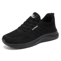 Unisex black mesh trainers in solid colour, sizes 36-44, casual shoes for men and women