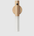 Smart sensor LED desk lamp in solid wood and organic glass, 182 x 63 x 25mm, warm white 2700K-3000K, Coffee or White