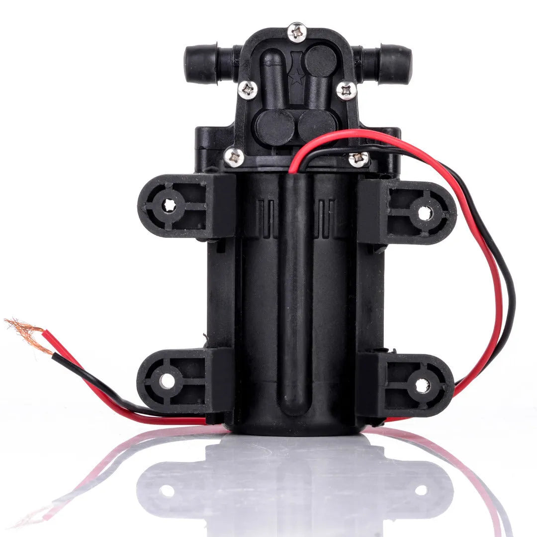 12V DC electric water pump motor with backflow colour, 12.5cm size, engineering plastic and pure copper construction