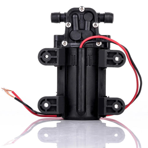 12V DC electric water pump motor with backflow colour, 12.5cm size, engineering plastic and pure copper construction