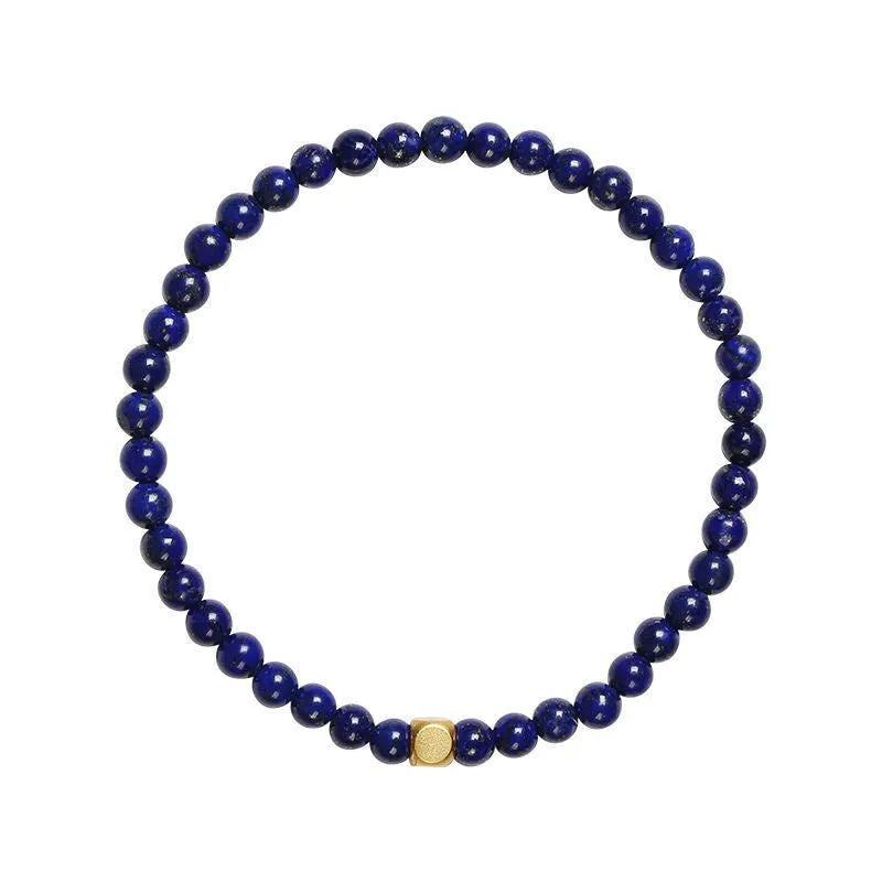 Green gold stone natural crystal bracelet with 16mm geometric charm and electroplated metal accents