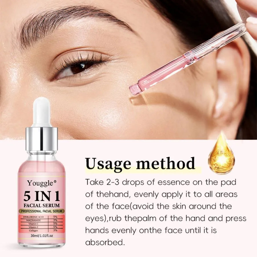 5-in-1 face serum 30ml bottle complete skin transformation solution