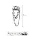 Magnetic suction non-piercing earrings with chain detail made from alloy with micro inlay in European American style
