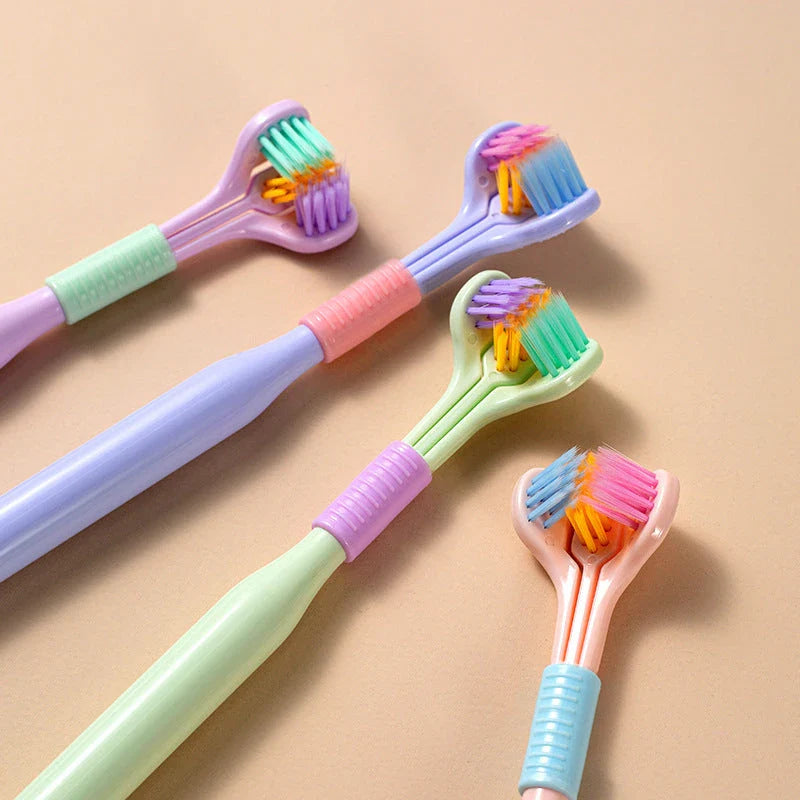 3-in-1 Flexible Soft Bristle Toothbrush for Deep Dental Cleaning