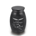 Custom stainless steel pet urn with mirror polish, precision thread seal and colour options in black, gold, photo colour or rose gold.
