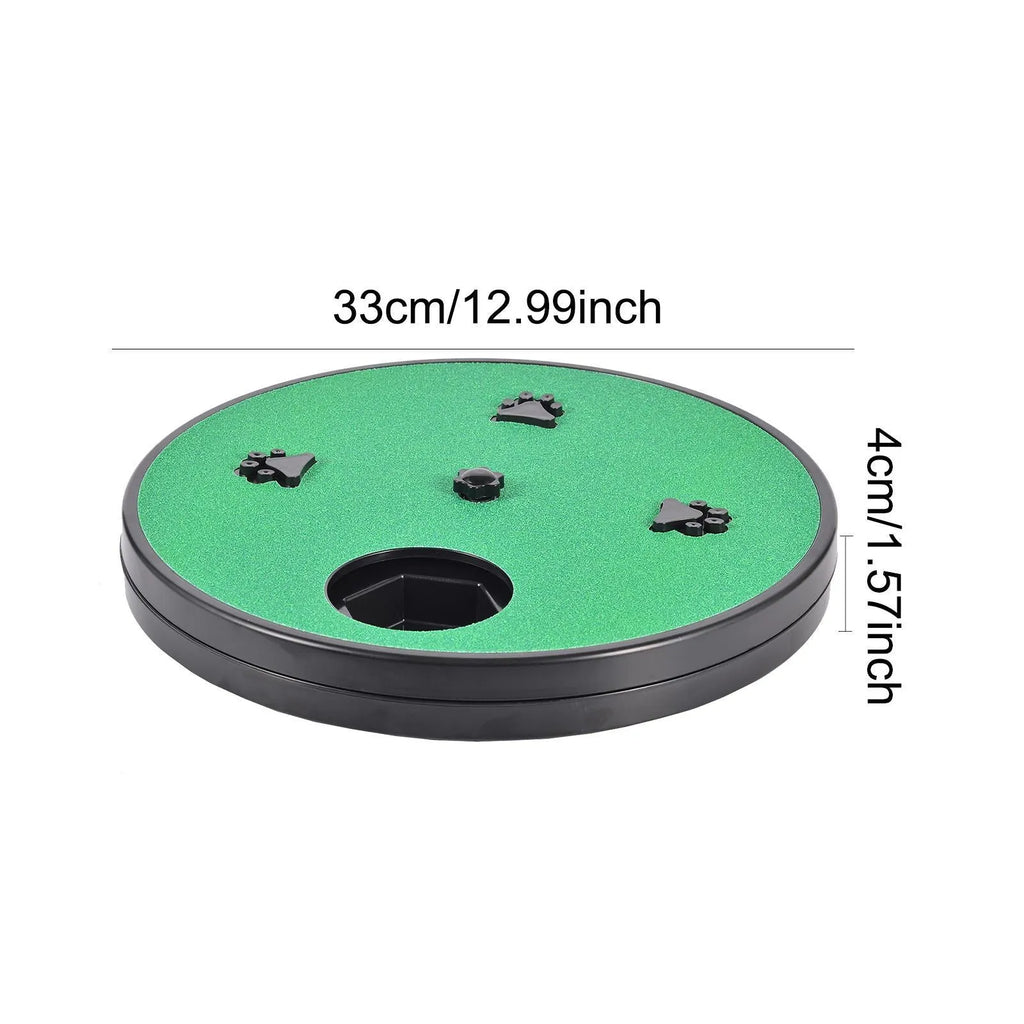 Square dog nail file scratch board with rotating slow feeder compartments and suction cup base