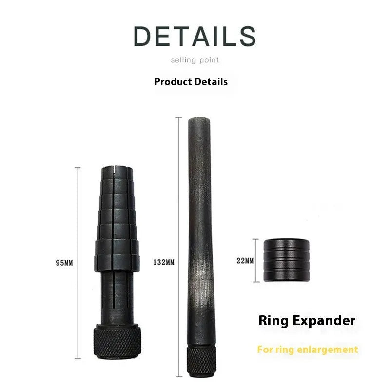 Plastic ring stretcher and expander tool set with rubber hammer for jewellery repair