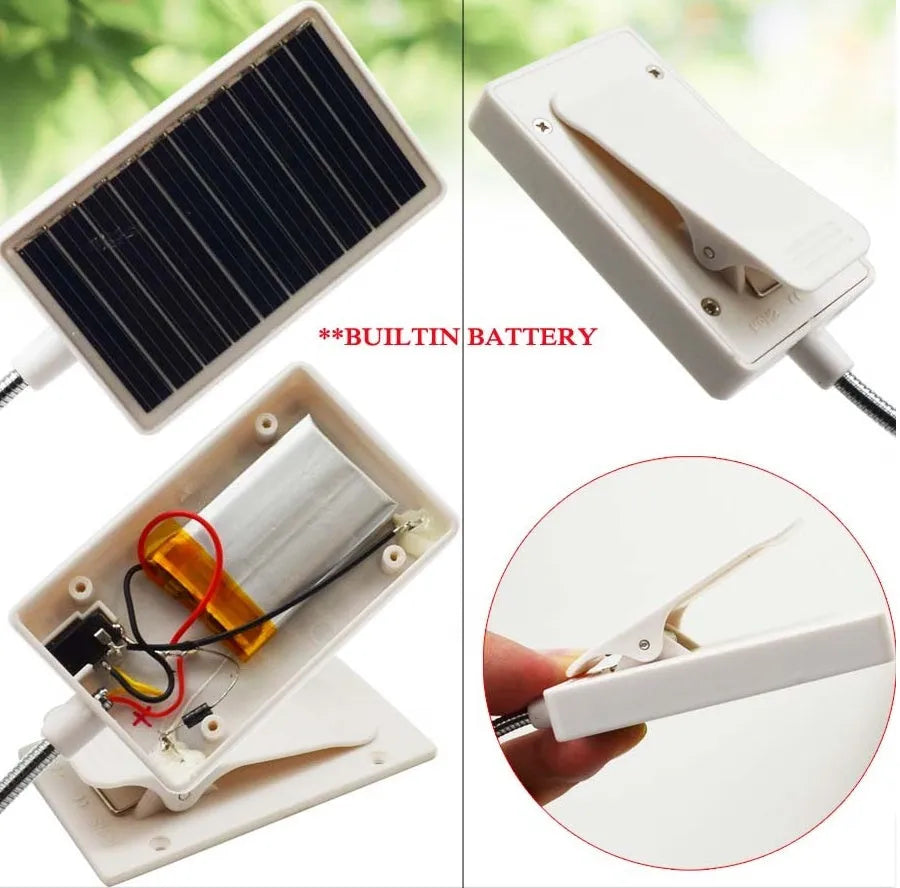 White solar garden lamp with plastic shade and integrated solar panel for outdoor decorative lighting.
