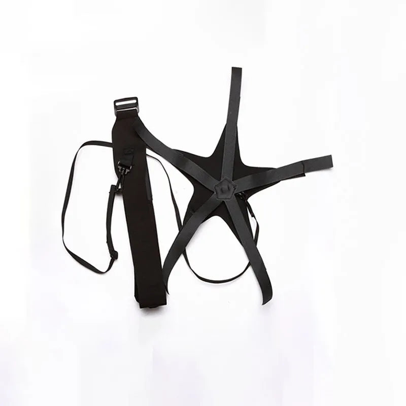 Black football juggling belt for training with 2 metre length and diving suit fabric construction