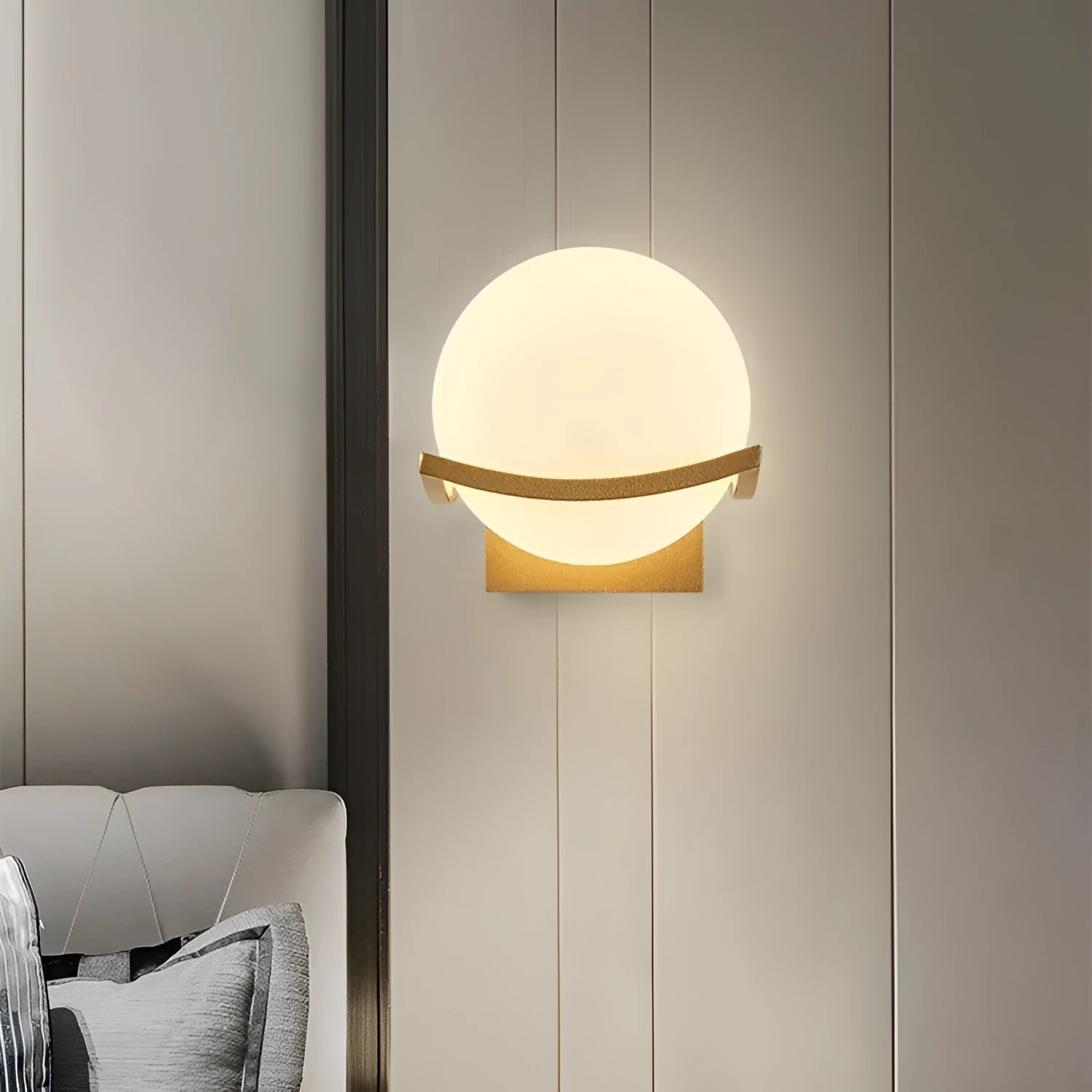 European wall lamp 5017 B with black milky white cover for bedside use