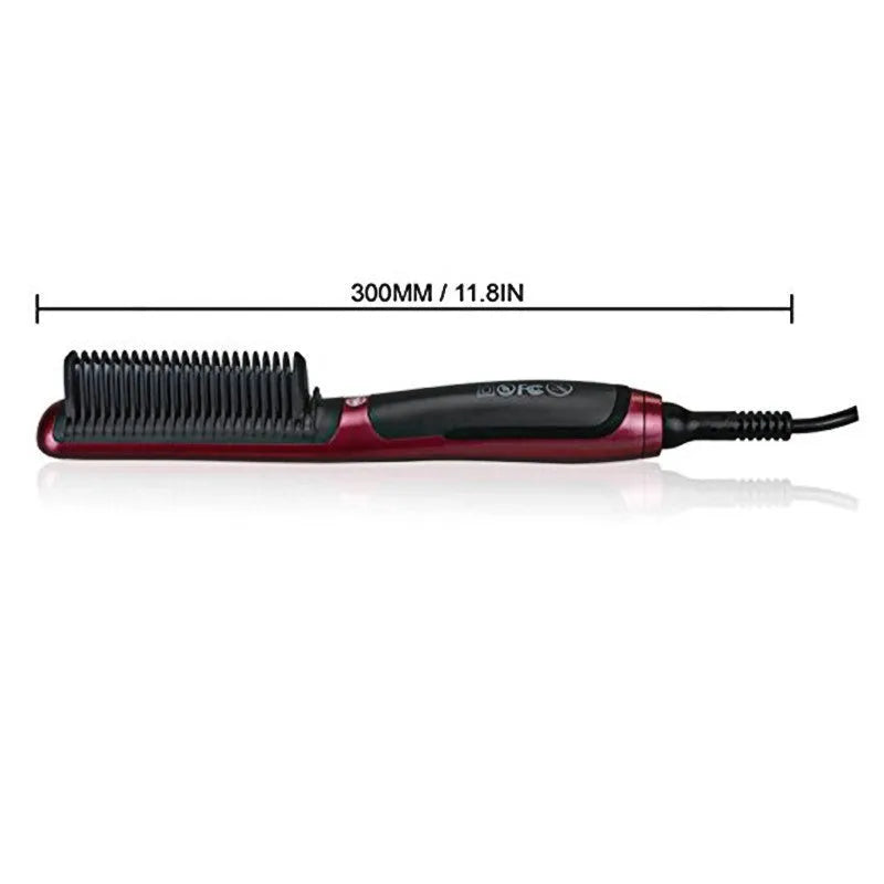 Red automatic adjustable temperature hair straightener with ceramic heating tube and 360 degree rotatable wire