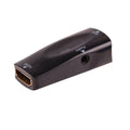 HDMI to VGA adapter converter in black and white showing compact dimensions for laptop and monitor connections