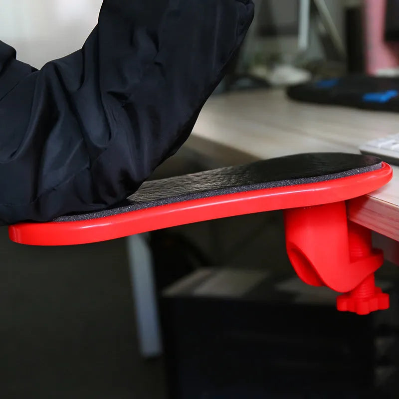 Computer hand bracket mouse wrist pad in black, red or yellow rubber, 30.5 x 15.5 x 5cm, with hand pillow and non-slip base.