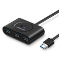 Black USB 3.0 extender adapter set with multi-port hub and choice of cable lengths