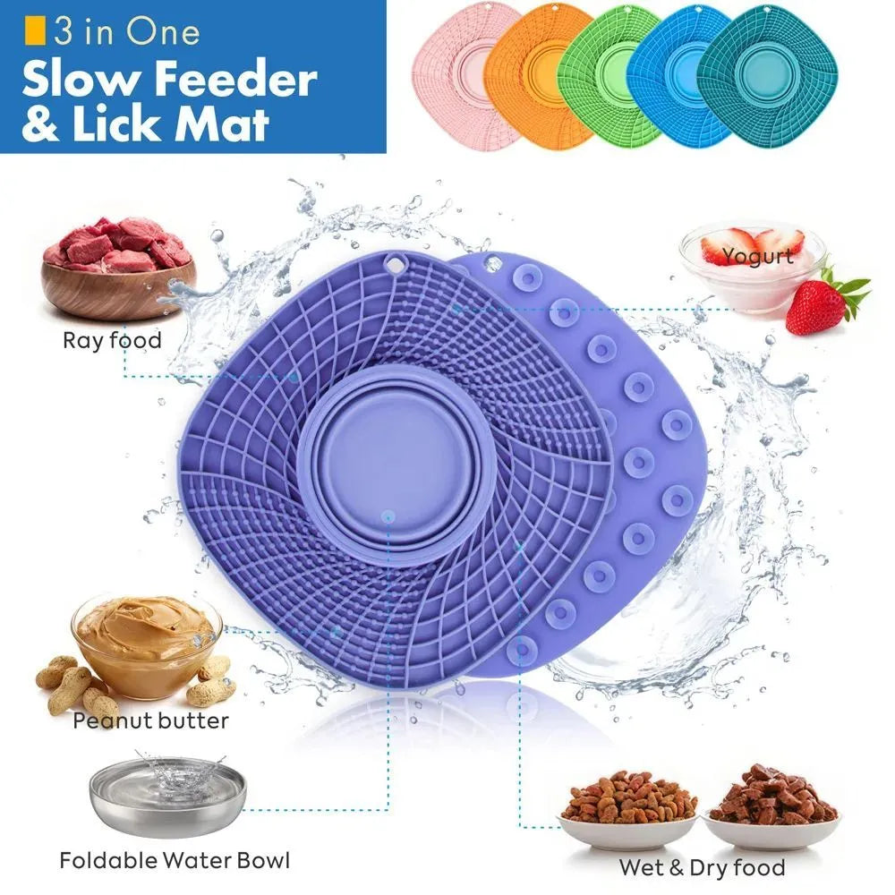 Pet dog slow feeder bowl non slip puzzle anti-gulping feeding dish for small medium dogs