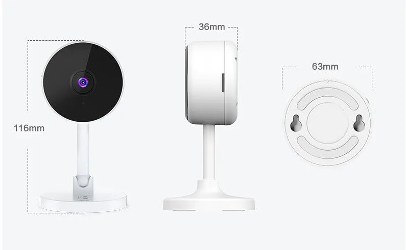 White FLASH FISH gun-style WiFi security camera for indoor home monitoring with 1080p HD and night vision.
