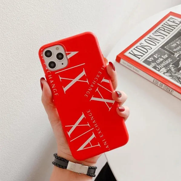 Silicone iPhone case in black, white or red colours compatible with iPhone 11, 7, 8 and X series models