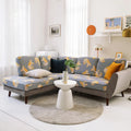 Universal stretch sofa set cover non-slip thickening with plant flowers pattern on a regular single sofa, rustic style