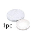 Rare earth NdFeB magnet disc 14x2mm silver N35 grade on white background