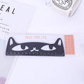 Kawaii candy colour cat wooden ruler, approximately 13cm by 2.5cm, in black, blue, pink, or white.