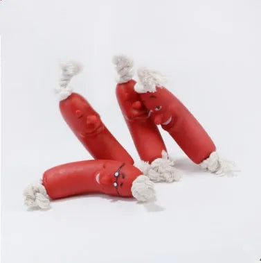 Puppy Funny ham sausage silicone dog chew toy 11 cm interactive hot dog toy for large dogs