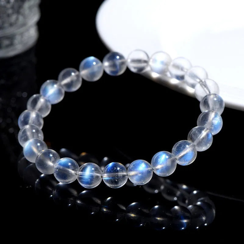 Natural cream body crystal bracelet with grinding treatment showing polished surface texture