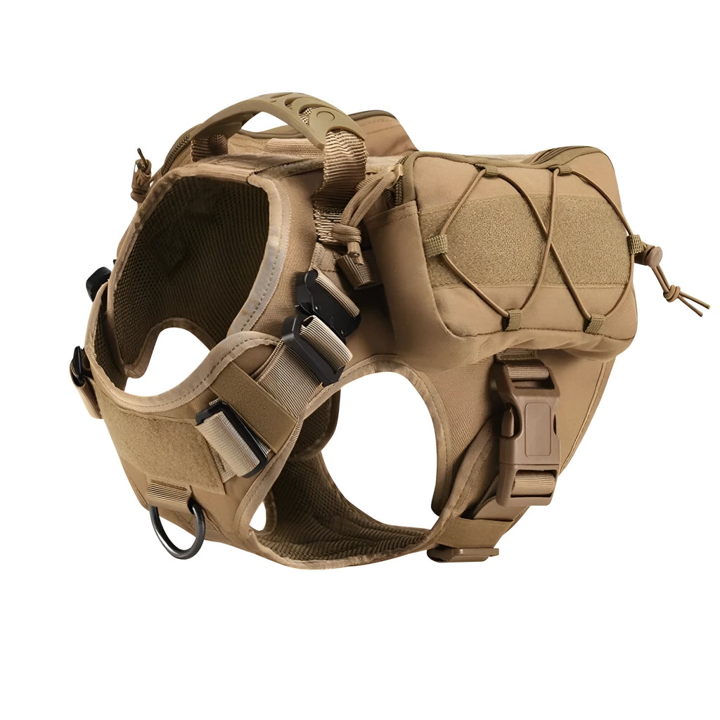 Tactical dog vest in black, CP camo, army green, or khaki, sizes S to XL, outdoor training coat