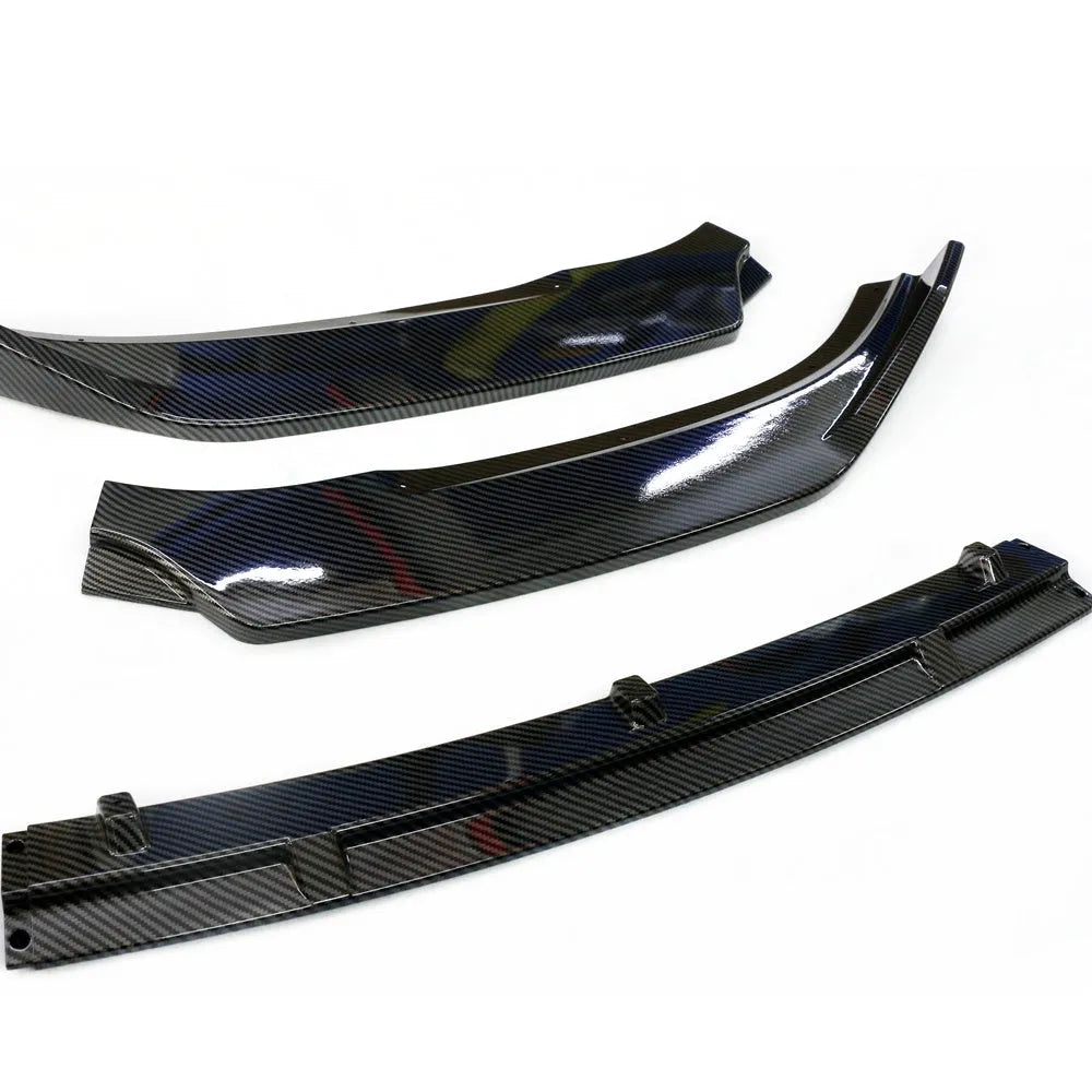 BMW 3 Series F30 front splitter in three-section design showing carbon fibre and ABS plastic options