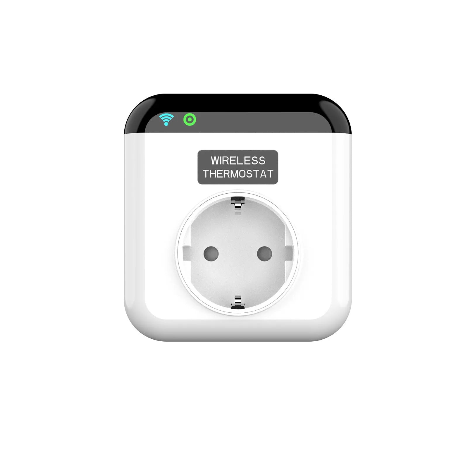 White smart thermostatic socket with remote and voice control for UK EU plug adaptors
