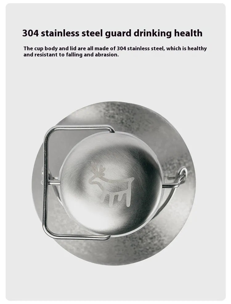 Large capacity stainless steel thermal pot with optional double-layer insulation for outdoor hydration