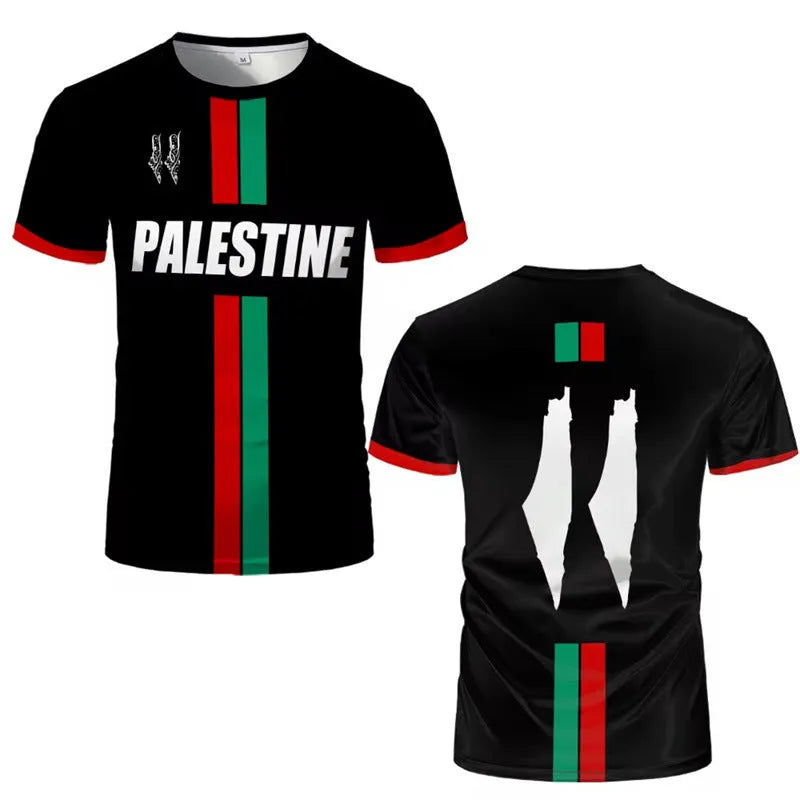 3D printed football t-shirt in black spandex fabric with raised patterns and half sleeves